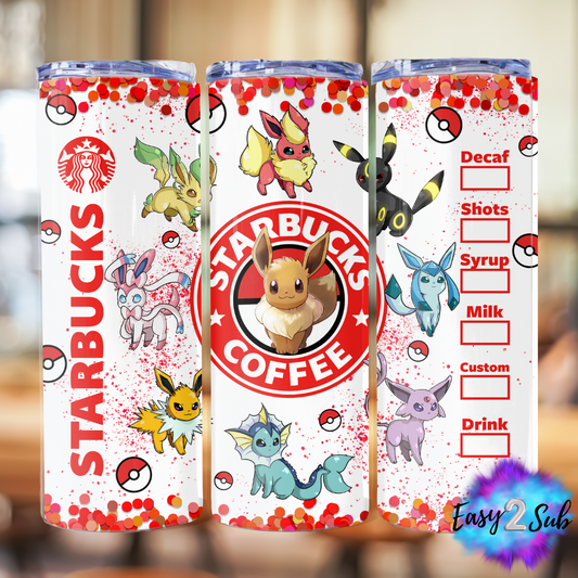 Eevee Sublimation Tumbler Transfer Print, Ready To Press Sublimation Transfer, Image transfer, Tumbler Transfer Sheet