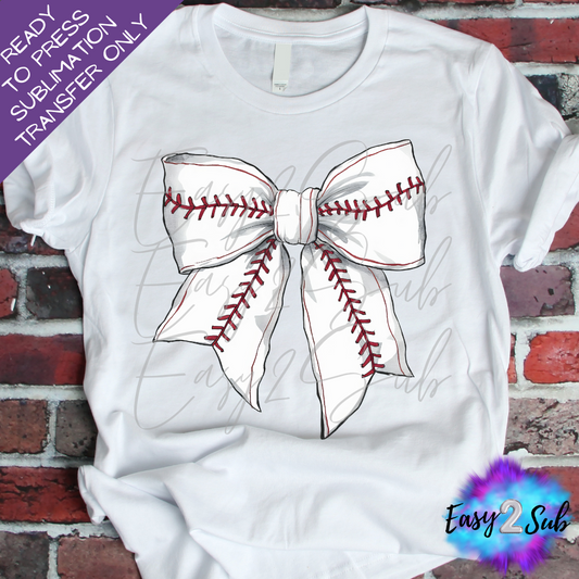 Baseball Coquette Bow Sublimation Transfer Print, Ready To Press Sublimation Transfer, Image transfer, T-Shirt Transfer Sheet