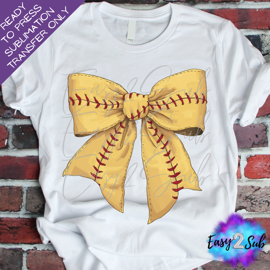 Softball Coquette Bow Sublimation Transfer Print, Ready To Press Sublimation Transfer, Image transfer, T-Shirt Transfer Sheet