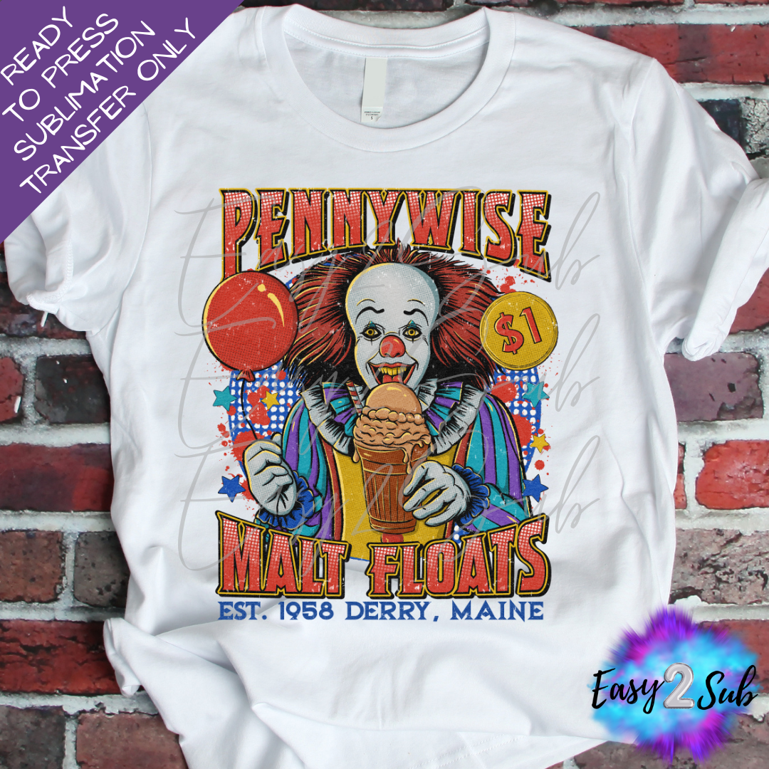 Pennywise Sublimation Transfer Print, Ready To Press Sublimation Transfer, Image transfer, T-Shirt Transfer Sheet