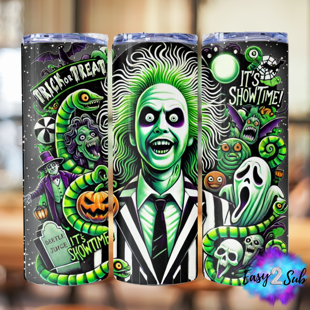 Halloween Beetlejuice Sublimation Tumbler Transfer Print, Ready To Press Sublimation Transfer, Image transfer, Tumbler Transfer Sheet