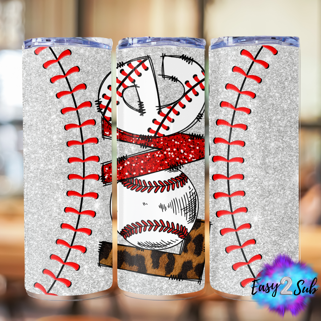 Love Baseball Sublimation Tumbler Transfer Print, Ready To Press Sublimation Transfer, Image transfer, Tumbler Transfer Sheet