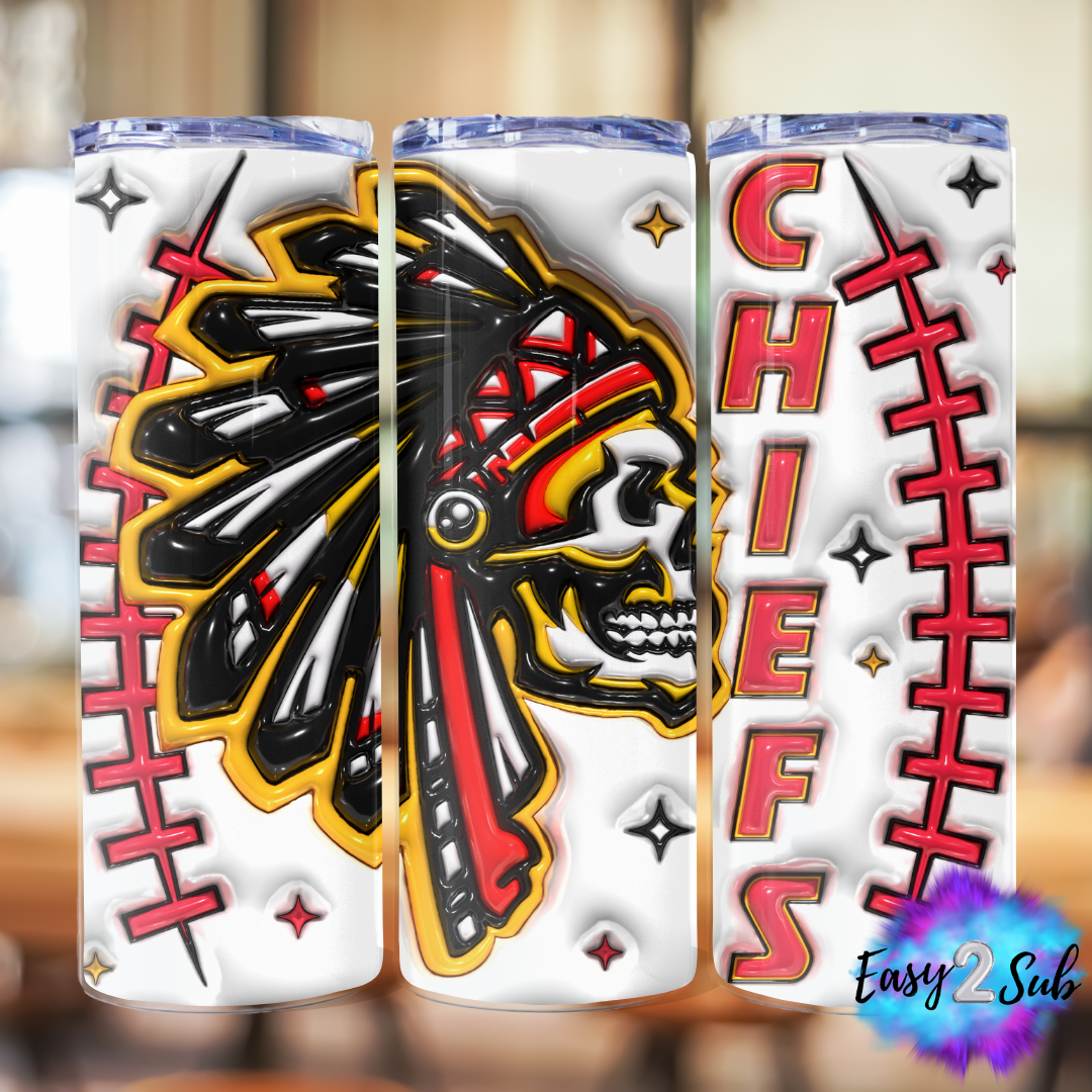 Chiefs Tumbler Transfer Print, Ready To Press Sublimation Transfer, Image transfer, Tumbler Transfer Sheet