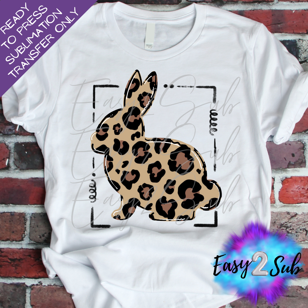 Leopard Easter Bunny Sublimation Transfer Print, Ready To Press Sublimation Transfer, Image transfer, T-Shirt Transfer Sheet