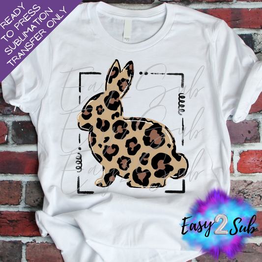 Leopard Easter Bunny Sublimation Transfer Print, Ready To Press Sublimation Transfer, Image transfer, T-Shirt Transfer Sheet