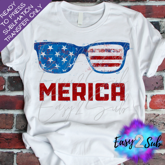 Merica Sunglasses Sublimation Transfer Print, Ready To Press Sublimation Transfer, Image transfer, T-Shirt Transfer Sheet