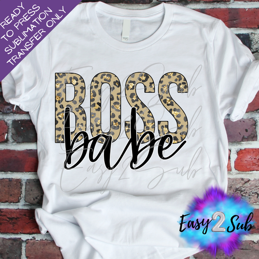 Boss Babe Leopard Definition Sublimation Transfer Print, Ready To Press Sublimation Transfer, Image transfer, T-Shirt Transfer Sheet