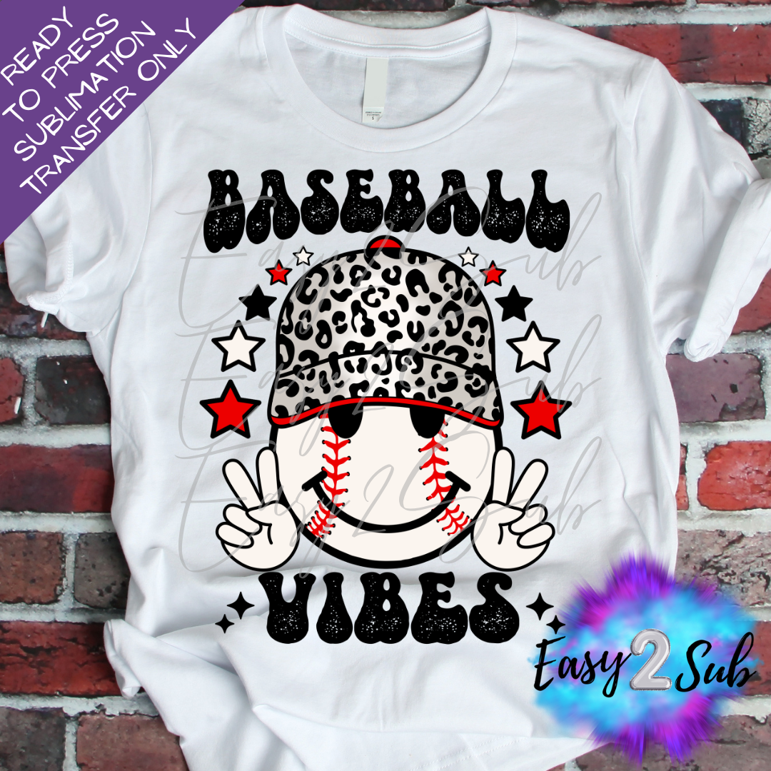 Baseball Vibes Leopard Hat Sublimation Transfer Print, Ready To Press Sublimation Transfer, Image transfer, T-Shirt Transfer Sheet