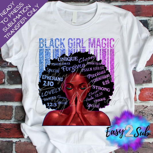 Black Girl Magic Afro Praying Sublimation Transfer Print, Ready To Press Sublimation Transfer, Image transfer, T-Shirt Transfer Sheet