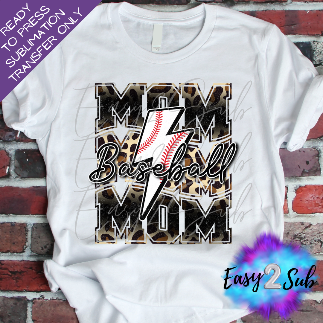 Baseball Mom Sublimation Transfer Print, Ready To Press Sublimation Transfer, Image transfer, T-Shirt Transfer Sheet