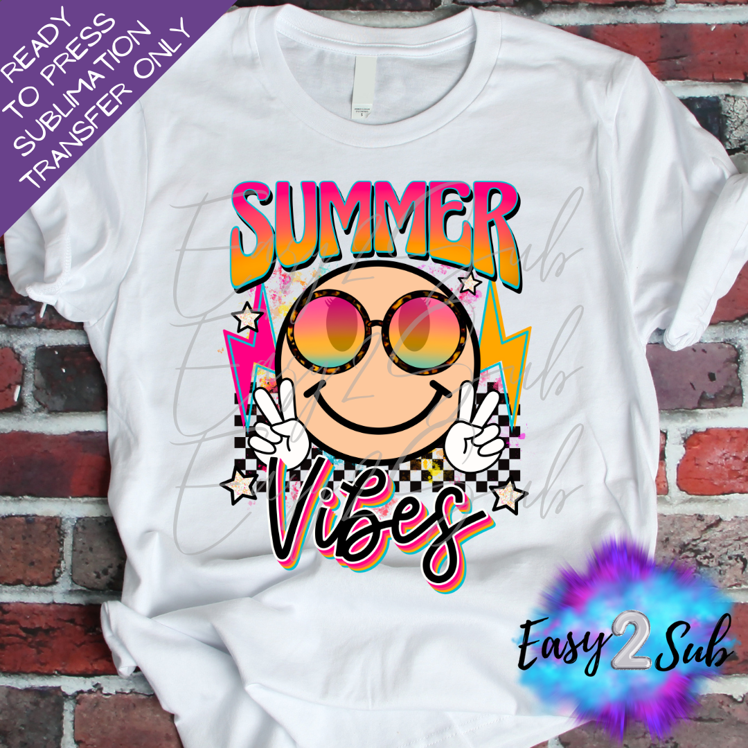 Summer Vibes 2 Sublimation Transfer Print, Ready To Press Sublimation Transfer, Image transfer, T-Shirt Transfer Sheet