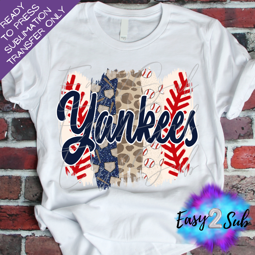 Yankees Sublimation Transfer Print, Ready To Press Sublimation Transfer, Image transfer, T-Shirt Transfer Sheet