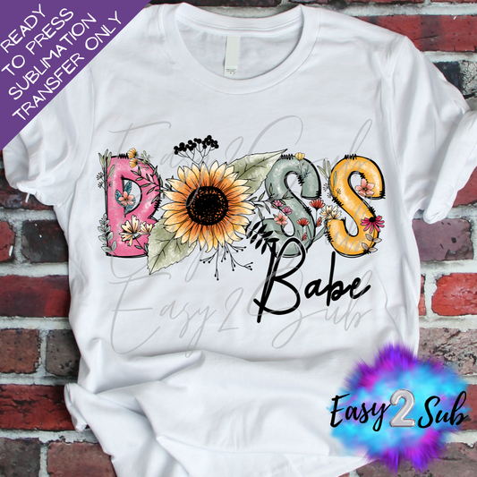 Floral Boss Babe Definition Sublimation Transfer Print, Ready To Press Sublimation Transfer, Image transfer, T-Shirt Transfer Sheet