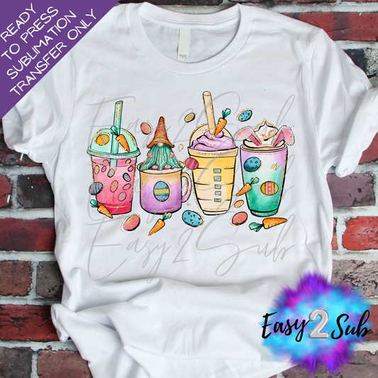 Easter Drinks Sublimation Transfer Print, Ready To Press Sublimation Transfer, Image transfer, T-Shirt Transfer Sheet