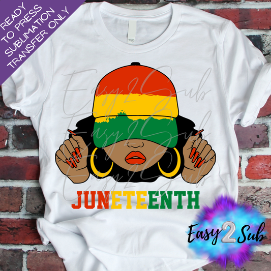 Juneteenth Female Sublimation Transfer Print, Ready To Press Sublimation Transfer, Image transfer, T-Shirt Transfer Sheet