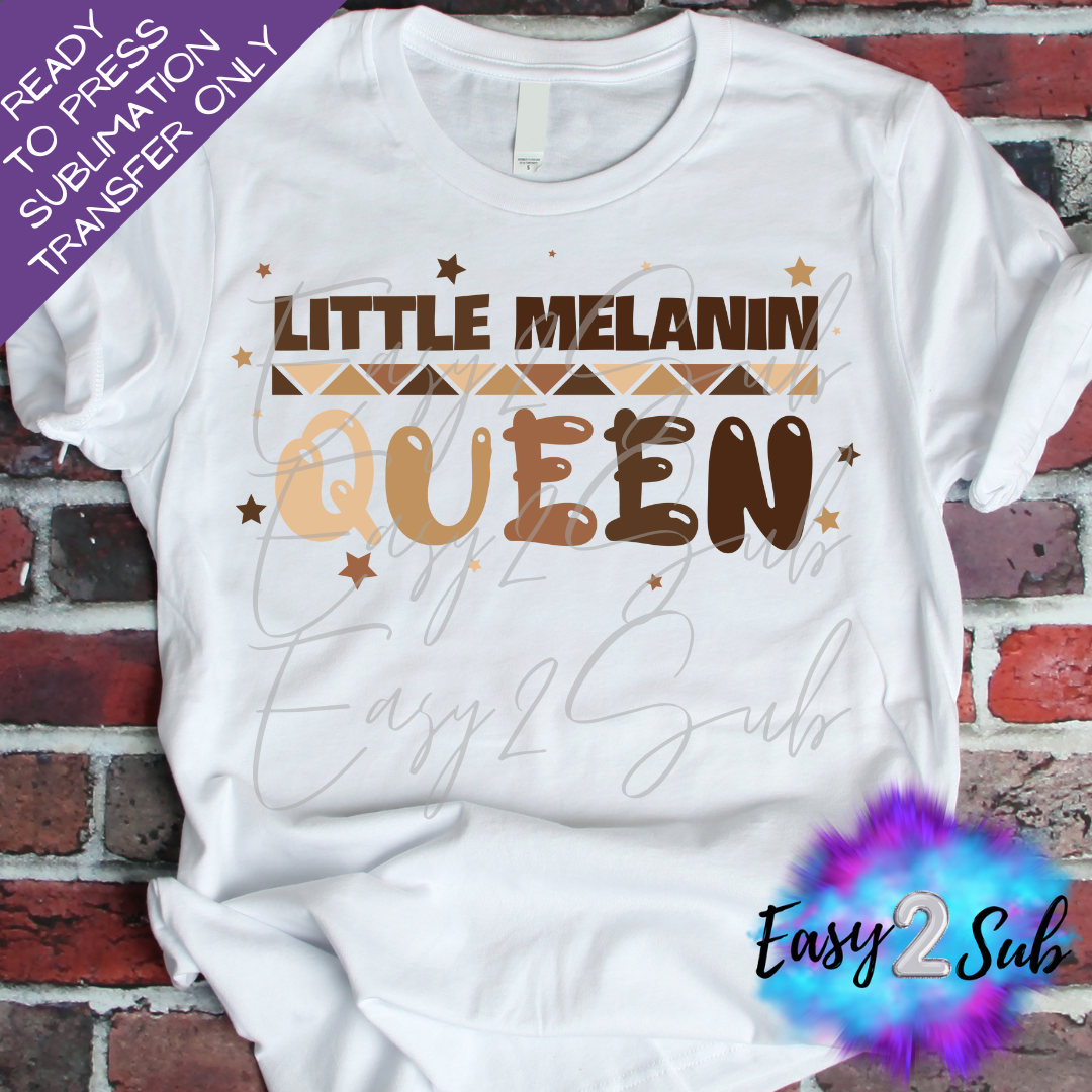 Little Melanin Queen Sublimation Transfer Print, Ready To Press Sublimation Transfer, Image transfer, T-Shirt Transfer Sheet