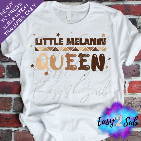 Little Melanin Queen Sublimation Transfer Print, Ready To Press Sublimation Transfer, Image transfer, T-Shirt Transfer Sheet