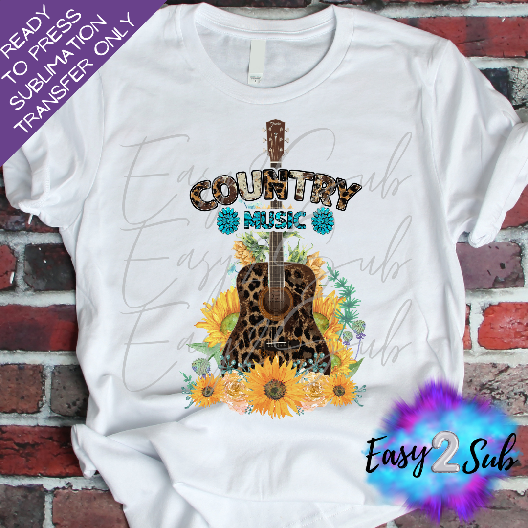 Country Music Sublimation Transfer Print, Ready To Press Sublimation Transfer, Image transfer, T-Shirt Transfer Sheet