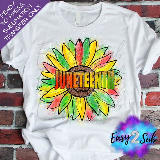 Juneteenth Sunflower Sublimation Transfer Print, Ready To Press Sublimation Transfer, Image transfer, T-Shirt Transfer Sheet