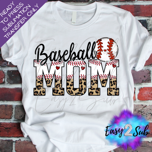 Baseball Mom 2 Sublimation Transfer Print, Ready To Press Sublimation Transfer, Image transfer, T-Shirt Transfer Sheet