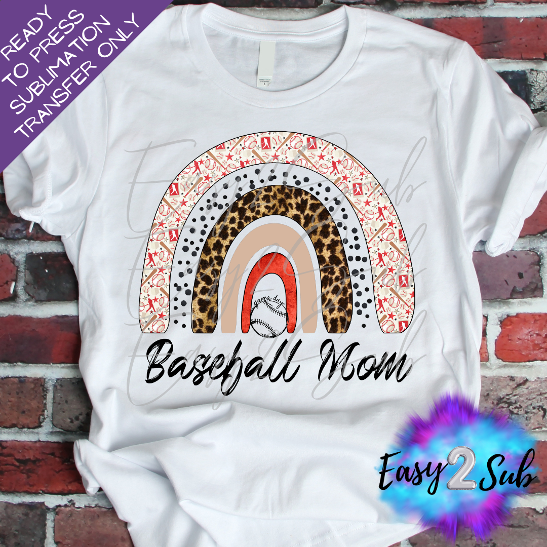 Baseball Mom Rainbow Sublimation Transfer Print, Ready To Press Sublimation Transfer, Image transfer, T-Shirt Transfer Sheet