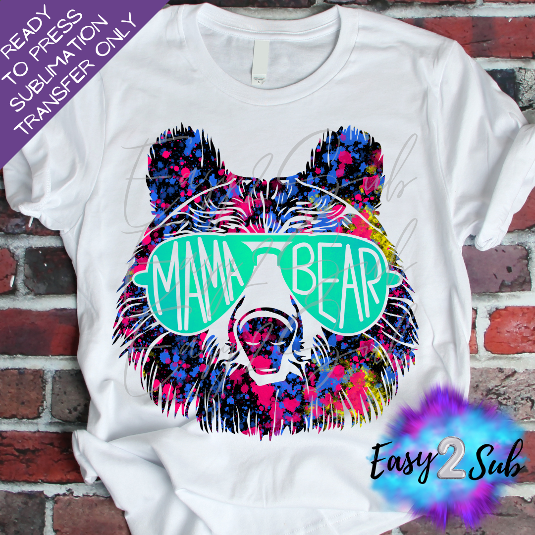 Mama Bear Sublimation Transfer Print, Ready To Press Sublimation Transfer, Image transfer, T-Shirt Transfer Sheet