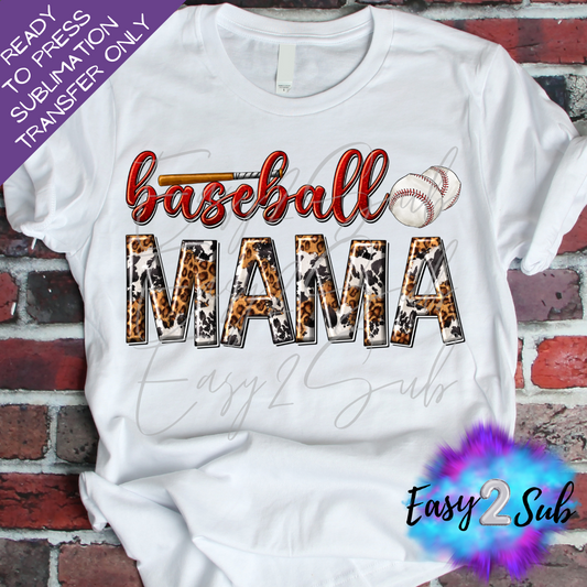 Baseball Mama 3 Sublimation Transfer Print, Ready To Press Sublimation Transfer, Image transfer, T-Shirt Transfer Sheet