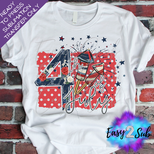 4th of July Sublimation Transfer Print, Ready To Press Sublimation Transfer, Image transfer, T-Shirt Transfer Sheet