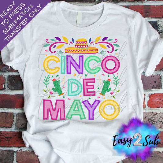 Cinco De Mayo Sublimation Transfer Print, Ready To Press Sublimation Transfer, Image transfer, T-Shirt Transfer Sheet