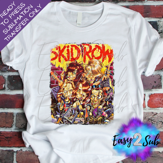 Skid Row Rock Band Sublimation Transfer Print, Ready To Press Sublimation Transfer, Image transfer, T-Shirt Transfer Sheet