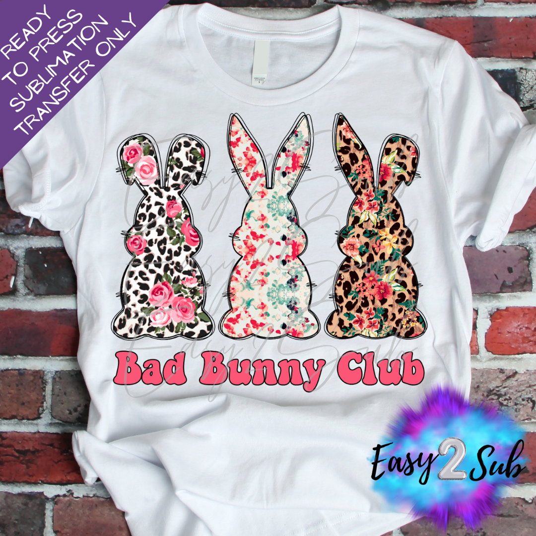 Bad Bunny Club Sublimation Transfer Print, Ready To Press Sublimation Transfer, Image transfer, T-Shirt Transfer Sheet