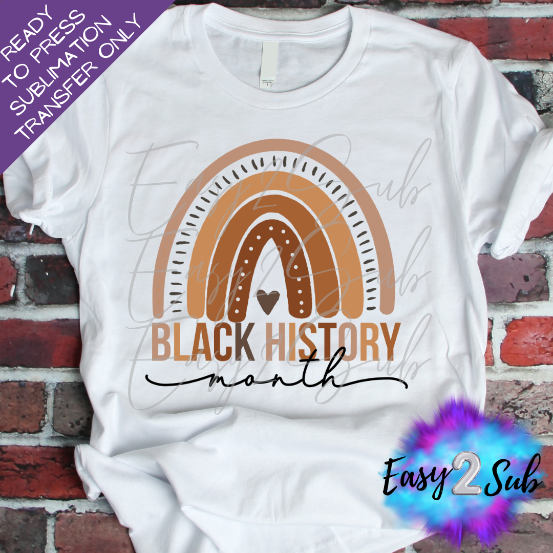 Black History Month Rainbow Sublimation Transfer Print, Ready To Press Sublimation Transfer, Image transfer, T-Shirt Transfer Sheet