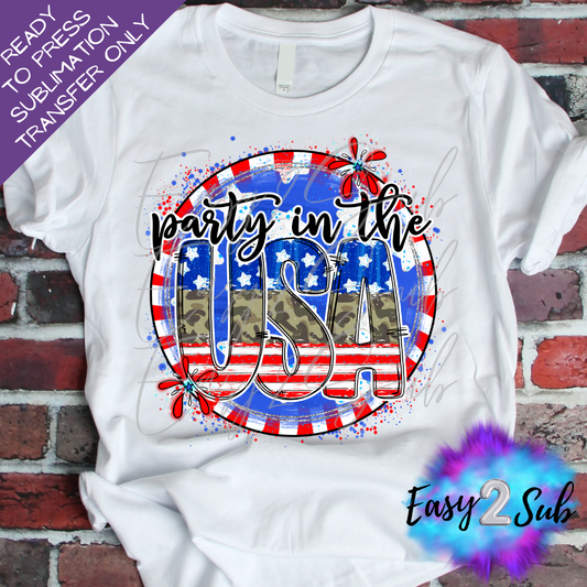 Party in the USA Sublimation Transfer Print, Ready To Press Sublimation Transfer, Image transfer, T-Shirt Transfer Sheet