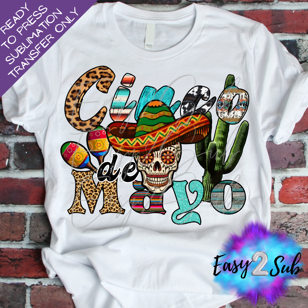 Cinco De Mayo 2 Sublimation Transfer Print, Ready To Press Sublimation Transfer, Image transfer, T-Shirt Transfer Sheet