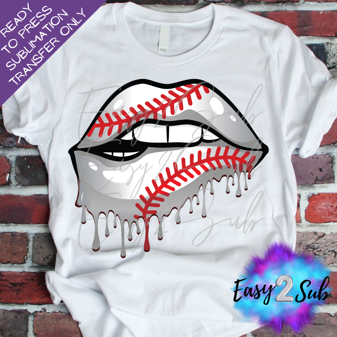 Baseball Lips Sublimation Transfer Print, Ready To Press Sublimation Transfer, Image transfer, T-Shirt Transfer Sheet