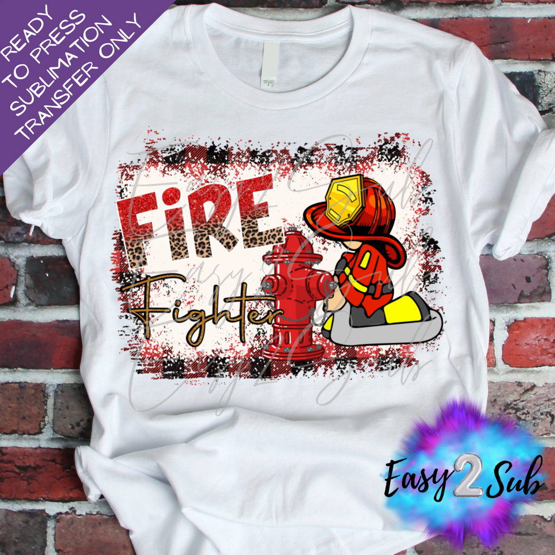 Fire Fighter Sublimation Transfer Print, Ready To Press Sublimation Transfer, Image transfer, T-Shirt Transfer Sheet