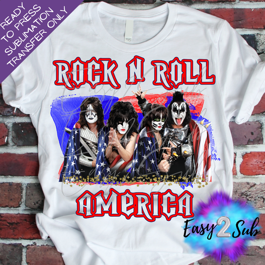 Rock N Roll America Sublimation Transfer Print, Ready To Press Sublimation Transfer, Image transfer, T-Shirt Transfer Sheet