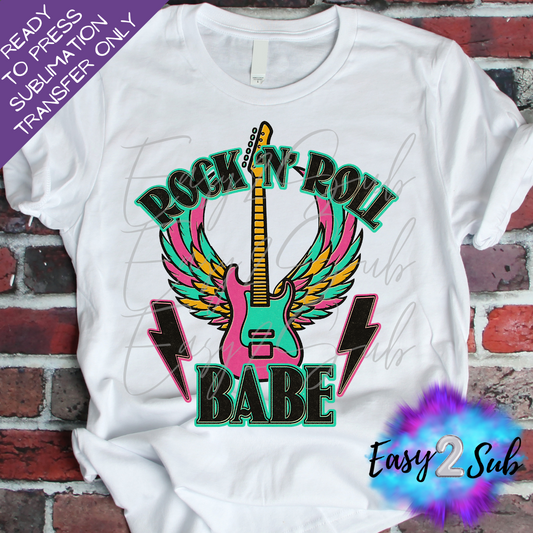 Rock N Roll Babe Sublimation Transfer Print, Ready To Press Sublimation Transfer, Image transfer, T-Shirt Transfer Sheet