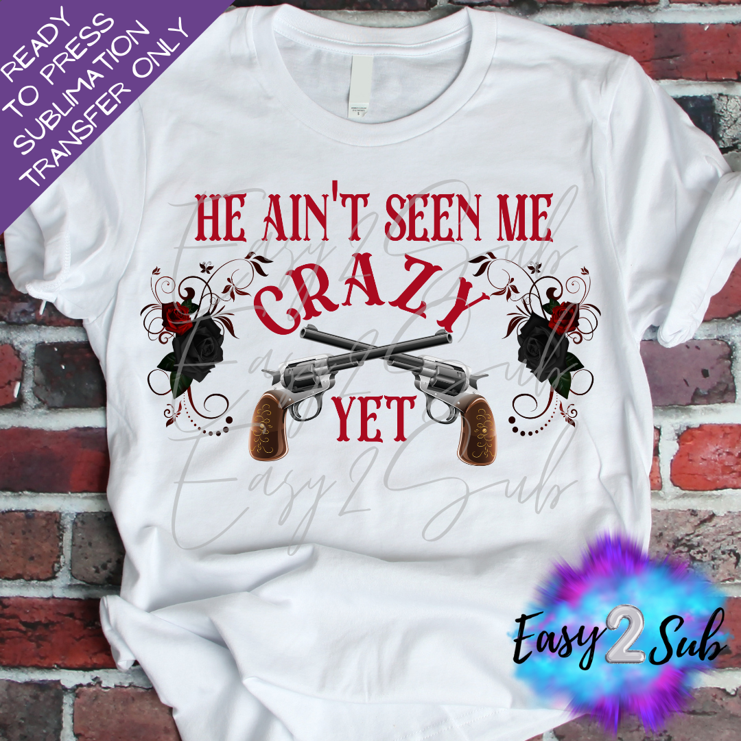 He Ain't Seen Me Crazy Yet Sublimation Transfer Print, Ready To Press Sublimation Transfer, Image transfer, T-Shirt Transfer Sheet