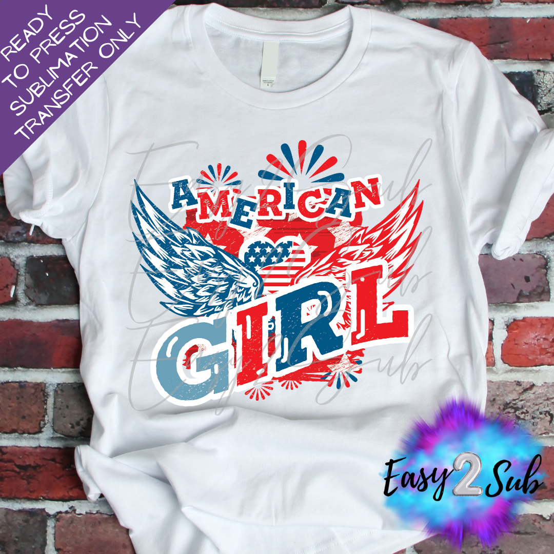 American Girl Set Sublimation Transfer Print, Ready To Press Sublimation Transfer, Image transfer, T-Shirt Transfer Sheet