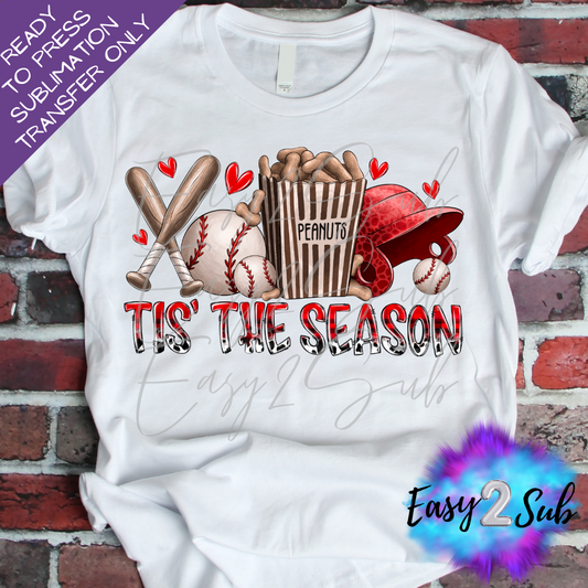 Tis' The Season Baseball Sublimation Transfer Print, Ready To Press Sublimation Transfer, Image transfer, T-Shirt Transfer Sheet