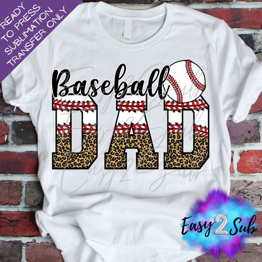 Baseball Dad 2 Sublimation Transfer Print, Ready To Press Sublimation Transfer, Image transfer, T-Shirt Transfer Sheet