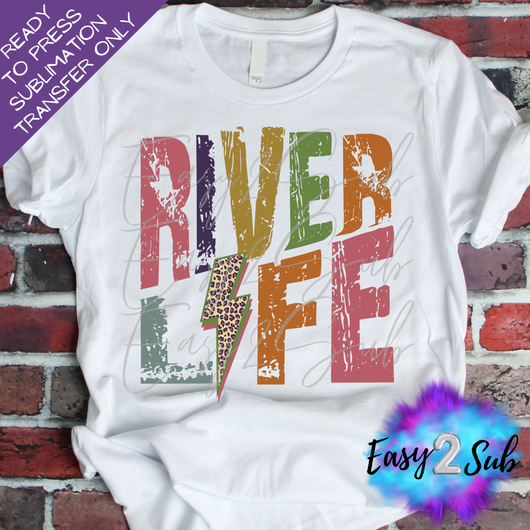 River Life Retro Sublimation Transfer Print, Ready To Press Sublimation Transfer, Image transfer, T-Shirt Transfer Sheet