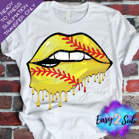 Softball Lips Sublimation Transfer Print, Ready To Press Sublimation Transfer, Image transfer, T-Shirt Transfer Sheet