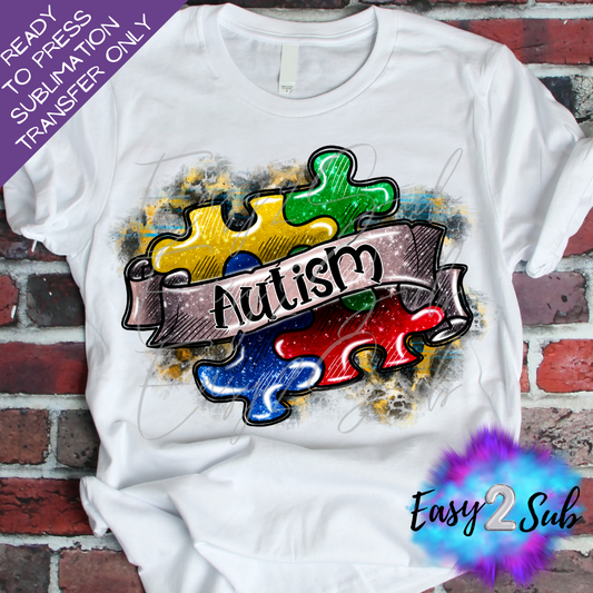 Autism Sublimation Transfer Print, Ready To Press Sublimation Transfer, Image transfer, T-Shirt Transfer Sheet
