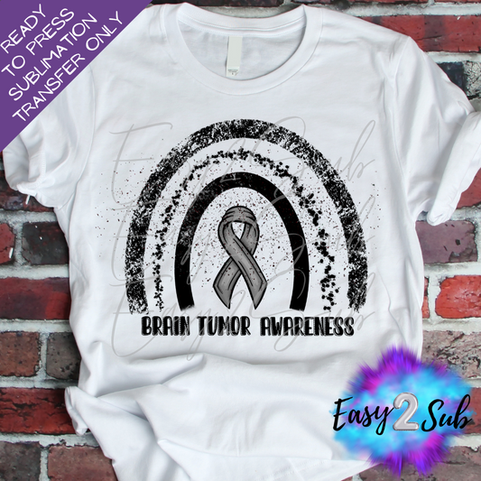 Brain Tumor Awareness Rainbow Sublimation Transfer Print, Ready To Press Sublimation Transfer, Image transfer, T-Shirt Transfer Sheet