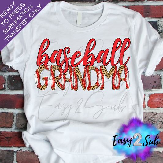 Baseball Grandma Sublimation Transfer Print, Ready To Press Sublimation Transfer, Image transfer, T-Shirt Transfer Sheet