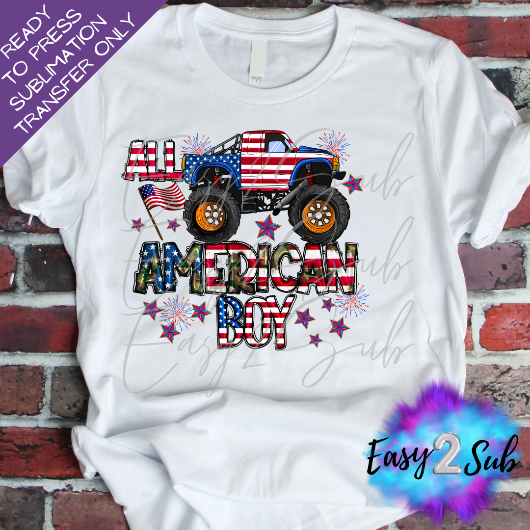 All American Boy Sublimation Transfer Print, Ready To Press Sublimation Transfer, Image transfer, T-Shirt Transfer Sheet