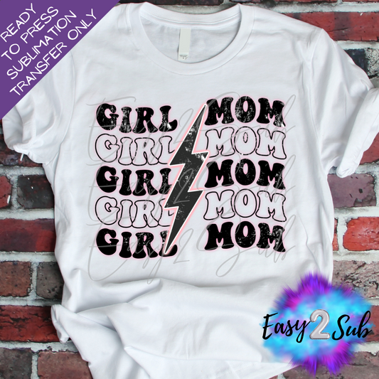 Girl Mom Retro Pink Sublimation Transfer Print, Ready To Press Sublimation Transfer, Image transfer, T-Shirt Transfer Sheet