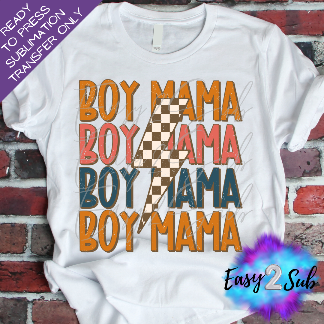 Boy Mom Retro Sublimation Transfer Print, Ready To Press Sublimation Transfer, Image transfer, T-Shirt Transfer Sheet